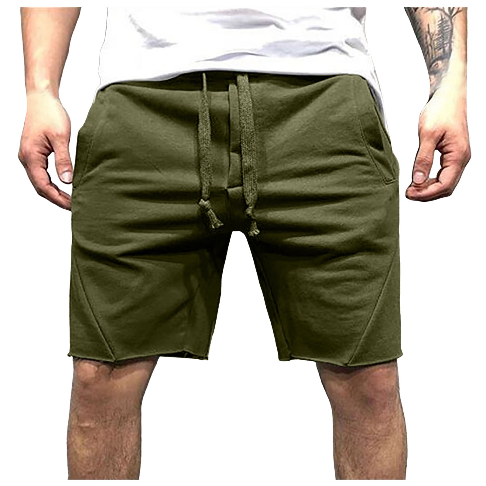 Pantalones cortos vaqueros holgados y cómodos para hombre - Pantalones casuales de verano de tejido grueso con cinco bolsillos - Material de algodón, uso diario/deportivo - Tallas de la S a la XXXL